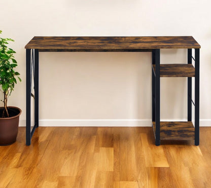47" Brown and Black Writing Desk