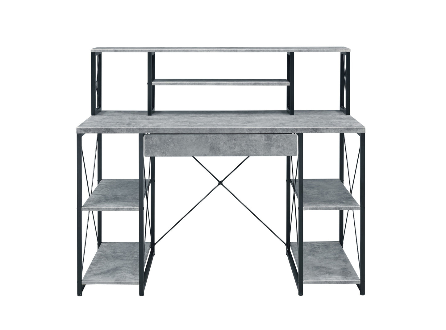 47" Gray and Black Computer Desk