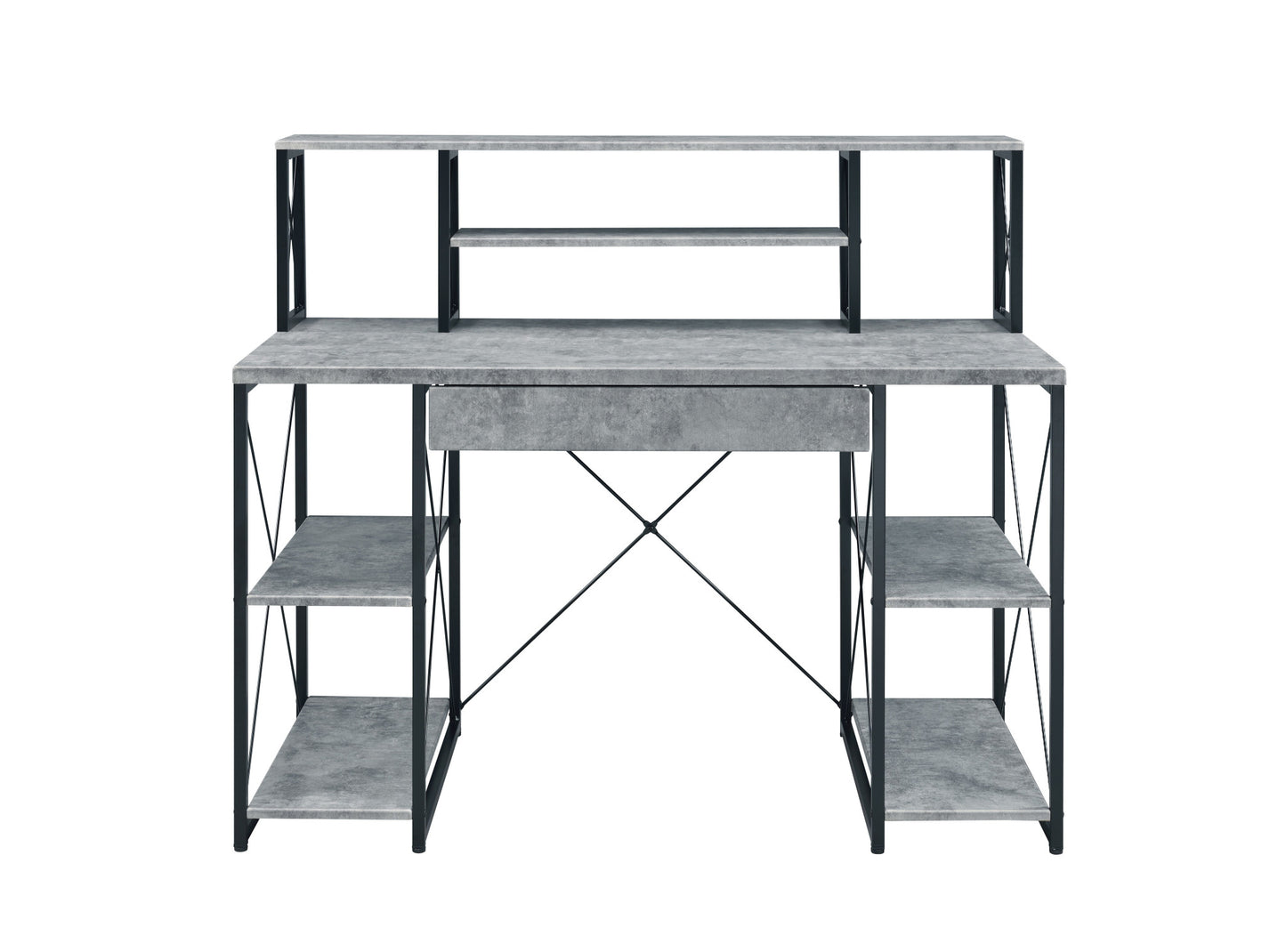 47" Gray and Black Computer Desk