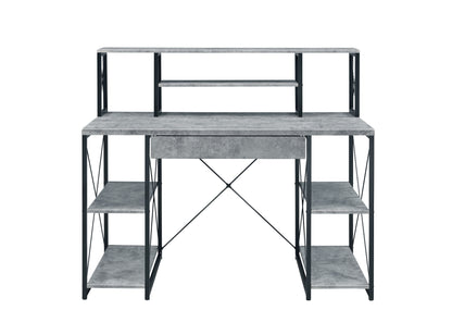 47" Gray and Black Computer Desk