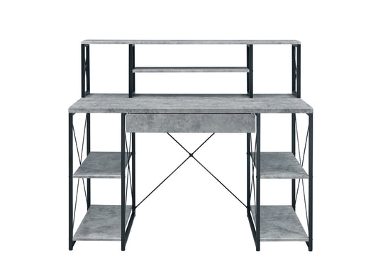 47" Gray and Black Computer Desk