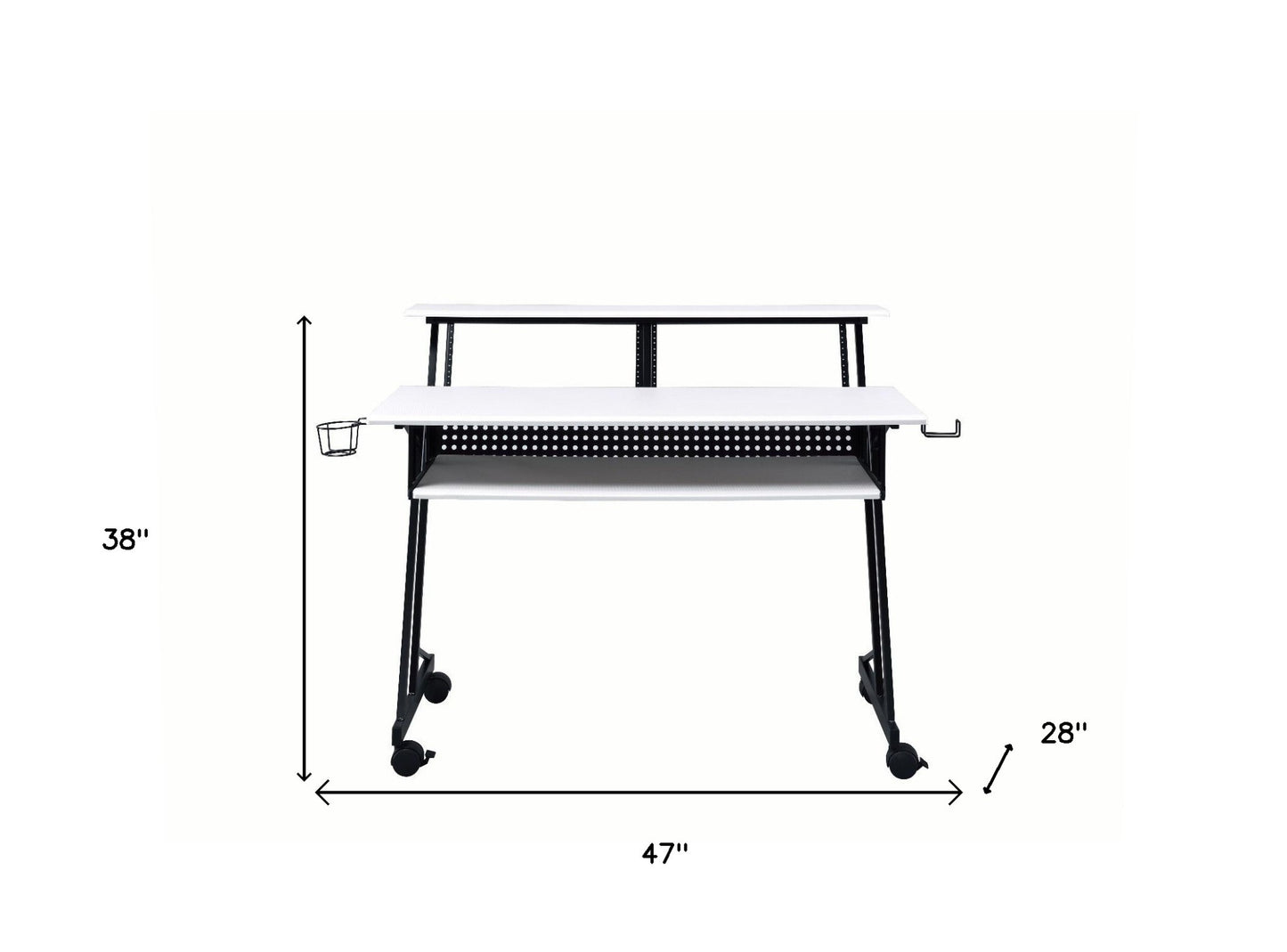 47" White and Black Computer Desk