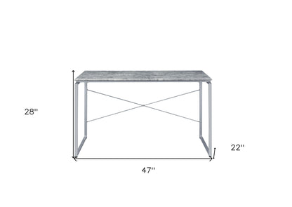 47" Gray and Black Writing Desk