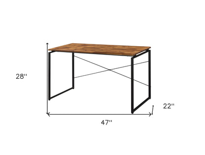 47" Brown and Black Writing Desk