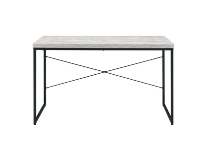 47" Antiqued White and Black Writing Desk