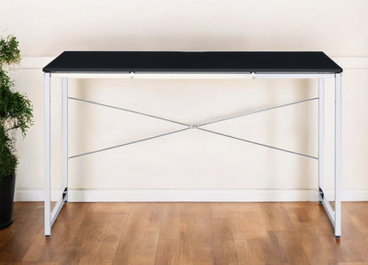 47" Black and Silver Writing Desk