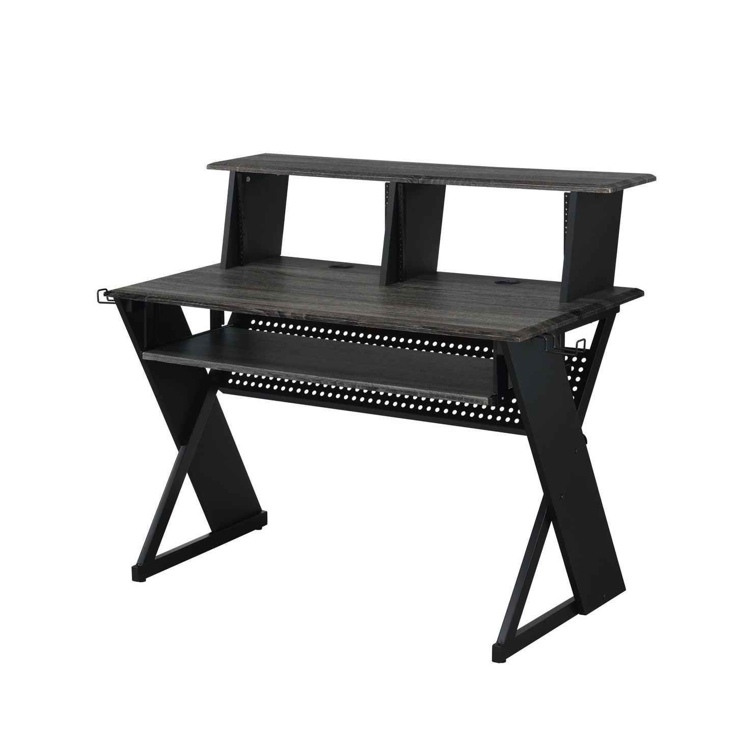 47" Black Wood and Metal Computer Desk