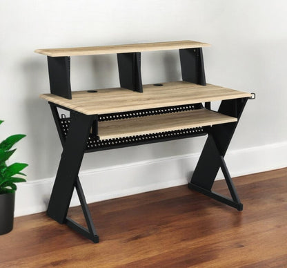 47" Natural and Black Music Desk