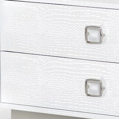 19" White Solid and Manufactured Wood Two Drawer Nightstand