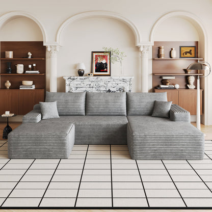 107" Cloud Sectional Sofa with Ottoman