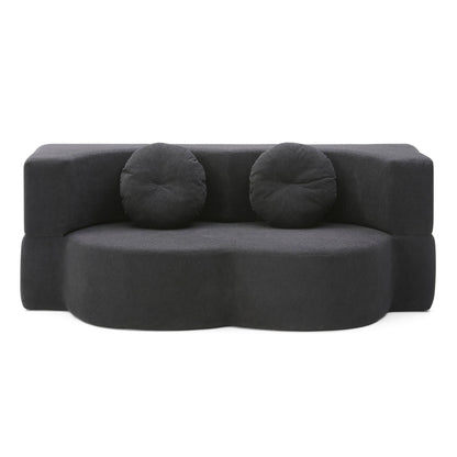 2-in-1 Folding Sofa Bed with Pillow, Twin Sleeper Sofa