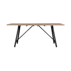 Five Piece Brown and Black Solid Wood Dining Set with Four Chairs