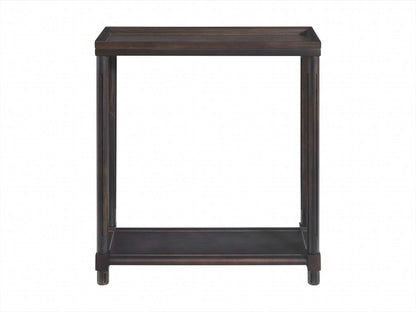 Set of Two 24" Espresso Solid Wood End Tables With Shelf