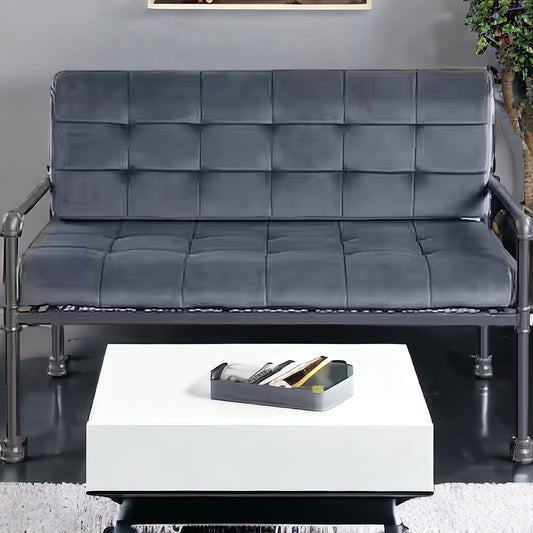 51" Gray Velvet Loveseat