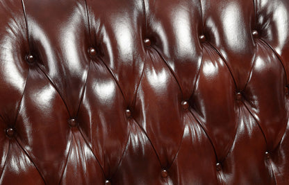 69" Brown And Walnut Top Grain Leather Curved Loveseat and Toss Pillows