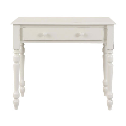 34" Off White Solid Wood Writing Desk