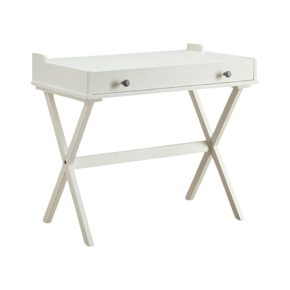 34" Antiqued White Wood Flip Top Desk