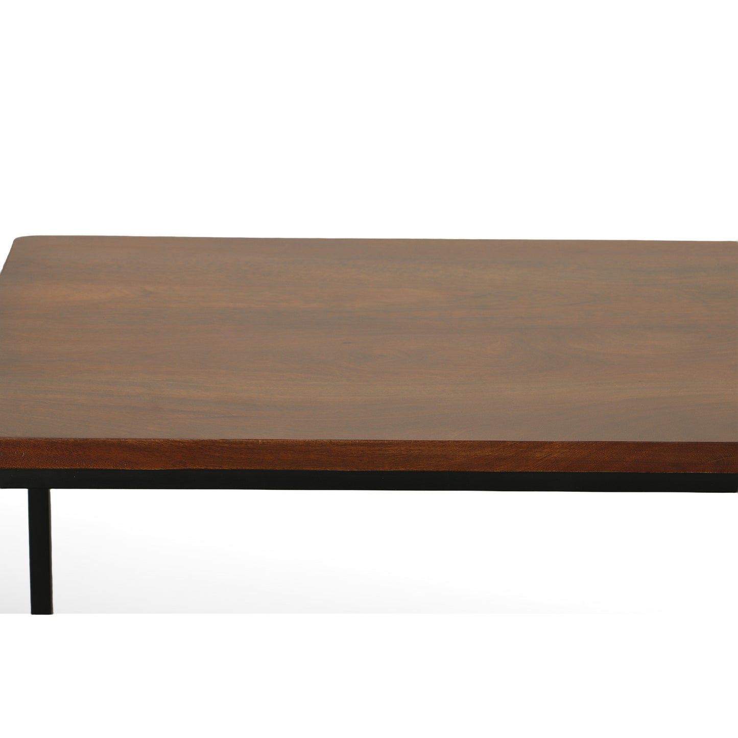 42" Chestnut and Black Solid Wood and Metal Computer Desk