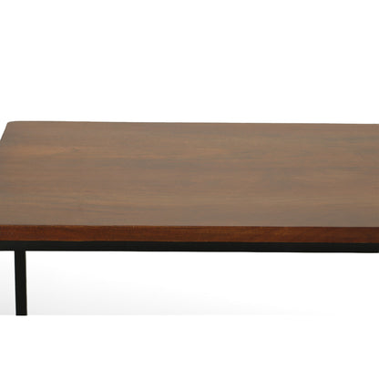 42" Chestnut and Black Solid Wood and Metal Computer Desk