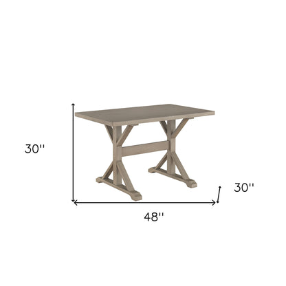 48" Gray Solid Wood Trestle Writing Desk