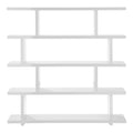White Wood Five Tier Bookcase