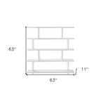 White Wood Five Tier Bookcase