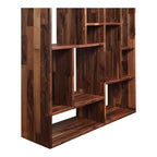Brown And Natural Wood Ten Tier Bookcase