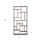 Brown And Natural Wood Ten Tier Bookcase