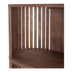 57" Natural and Brown Wood Three Tier Bookcase