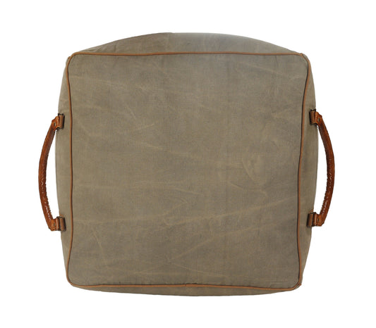 20" Gray Cotton Blend Ottoman