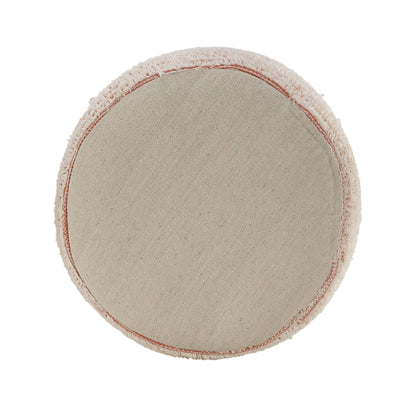 18" Pink Fabric Cylinder Striped Pouf Ottoman