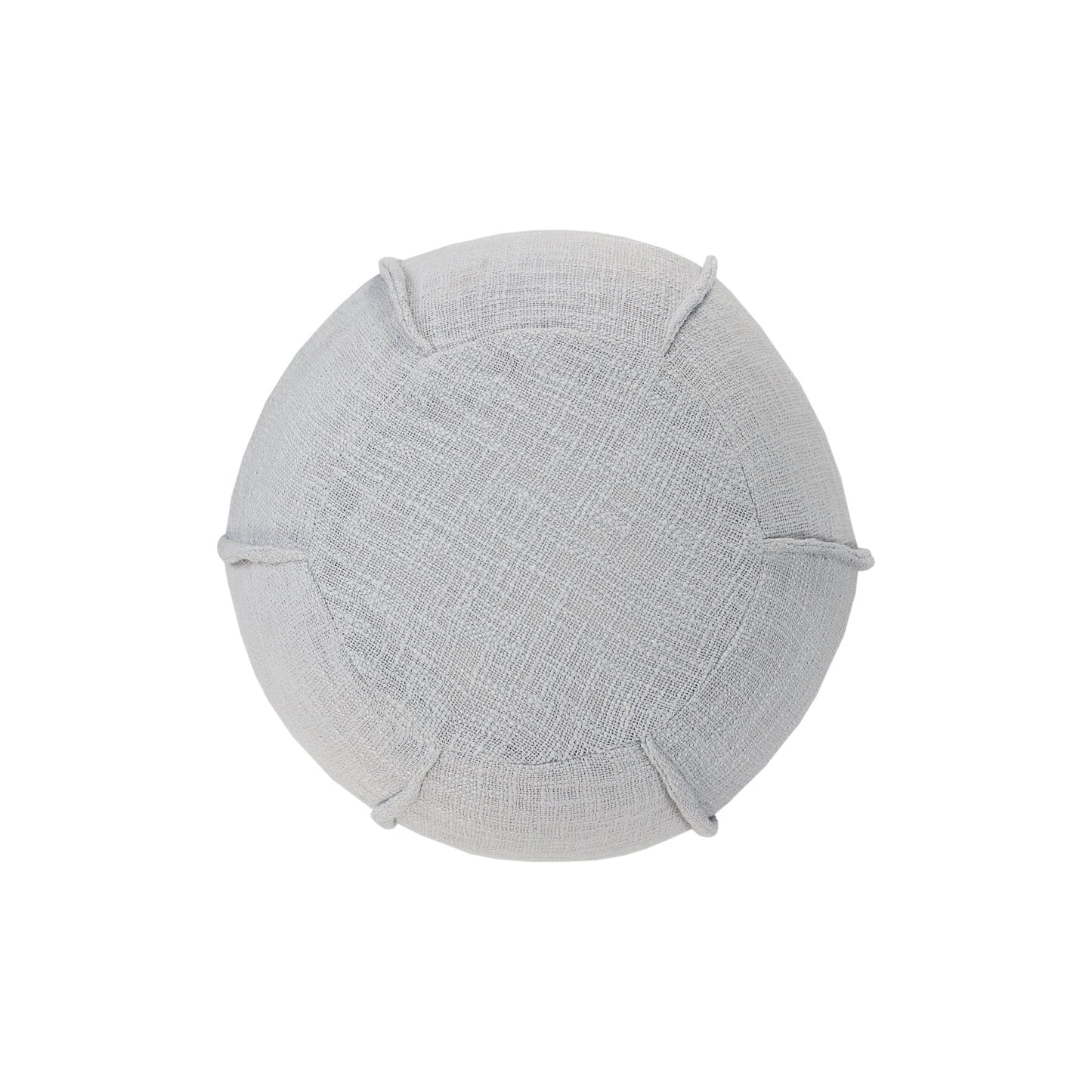18" Gray Cotton Round Patchwork Pouf Ottoman