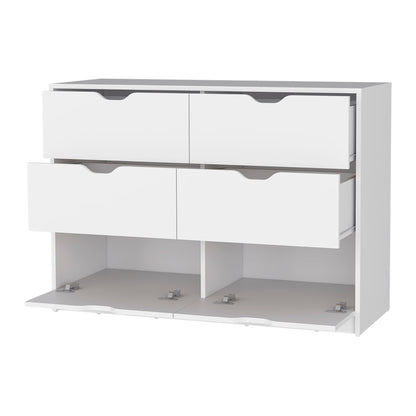 42" White Six Drawer Dresser
