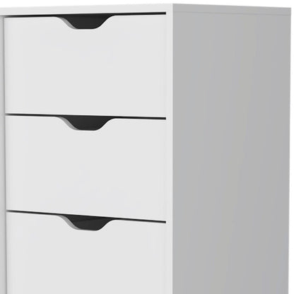 18" White Five Drawer Dresser