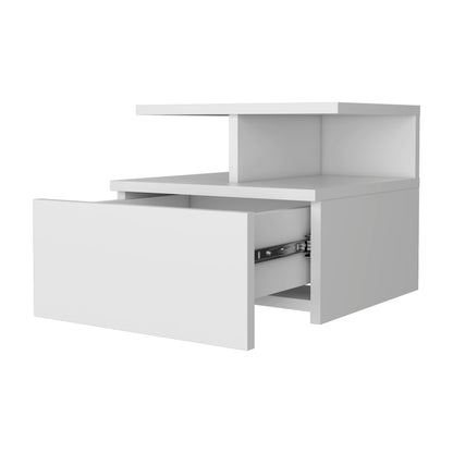 12" Wood One Drawer Floating Nightstand