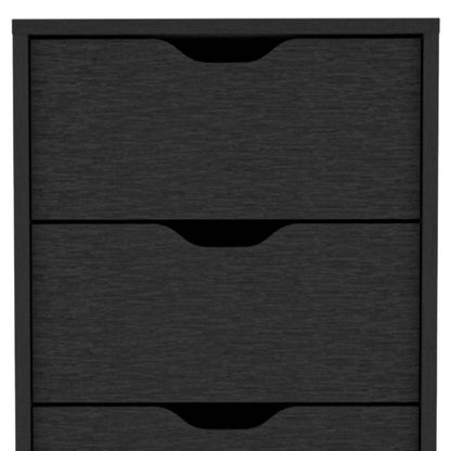 18" Black Charcoal Manufactured Wood Five Drawer Tall and Narrow Dresser