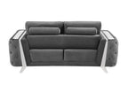 Three Piece Indoor Dark Gray Velvet Six Person Seating Set