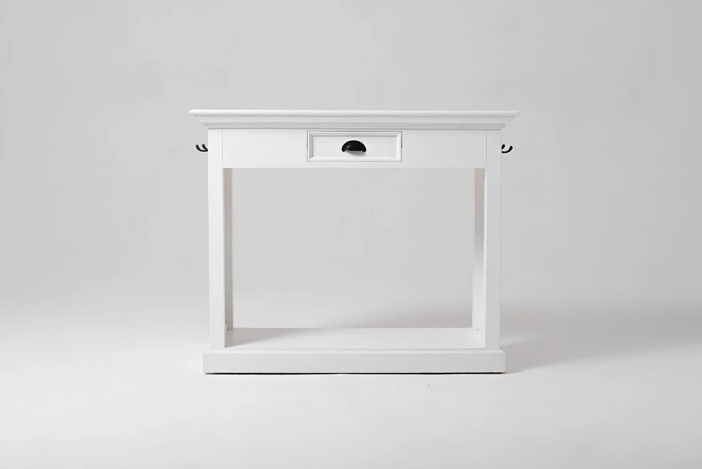 Three Piece White Solid Wood Dining Set with Two Chairs