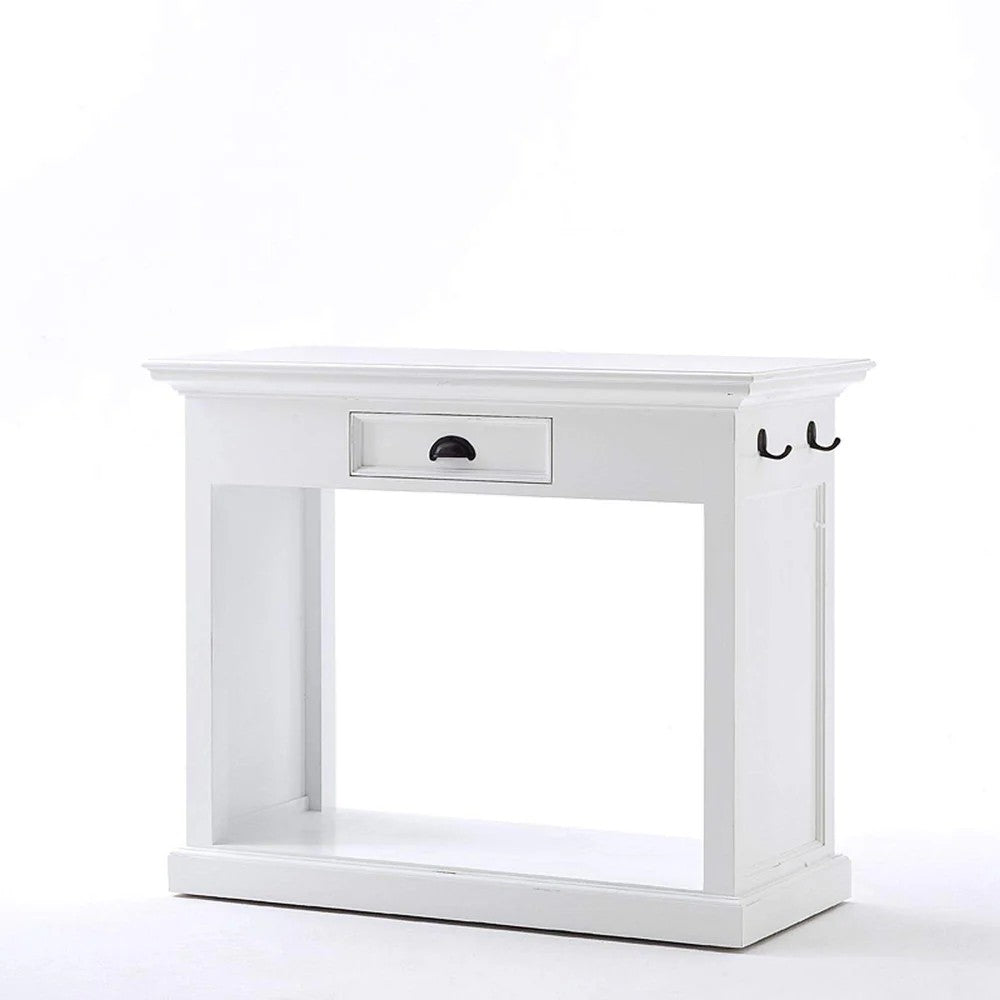 Three Piece White Solid Wood Dining Set with Two Chairs