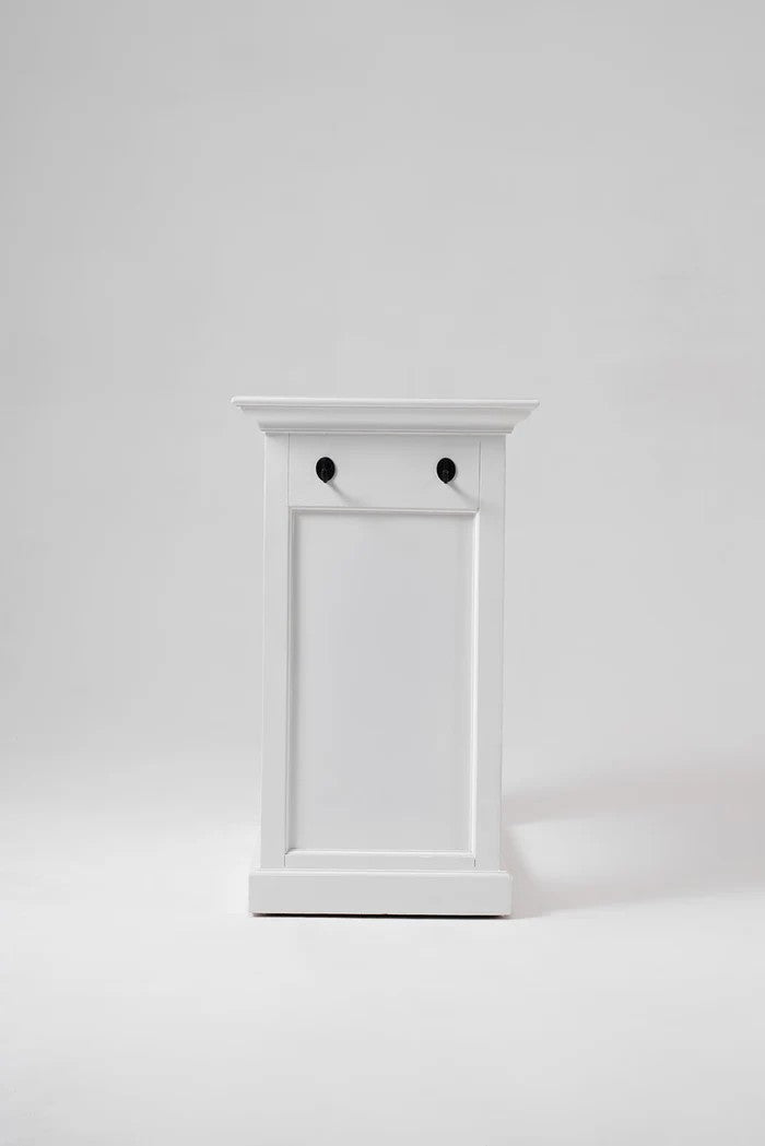 Three Piece White Solid Wood Dining Set with Two Chairs