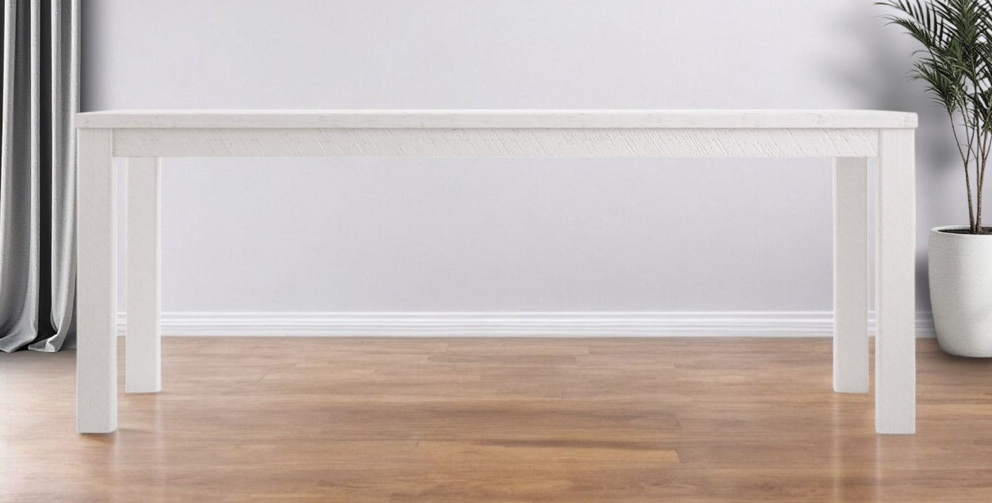 63" White Solid Wood Dining Table