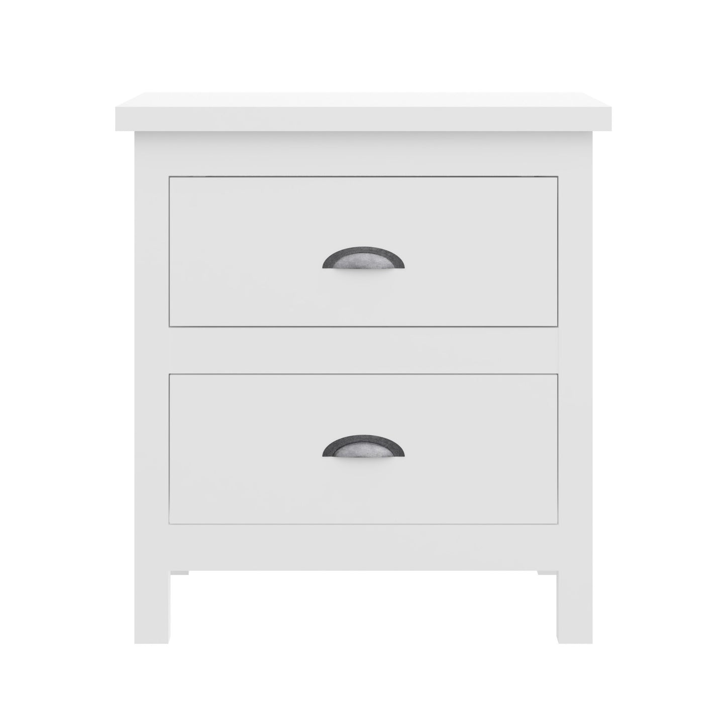22" Solid Wood Two Drawer Nightstand