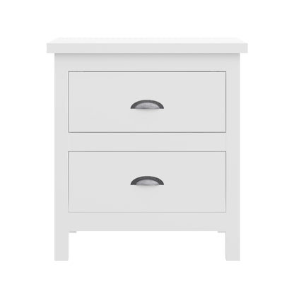 22" Solid Wood Two Drawer Nightstand
