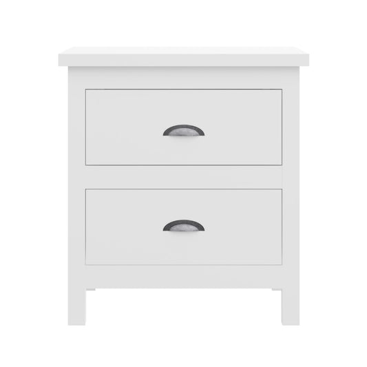 22" Solid Wood Two Drawer Nightstand
