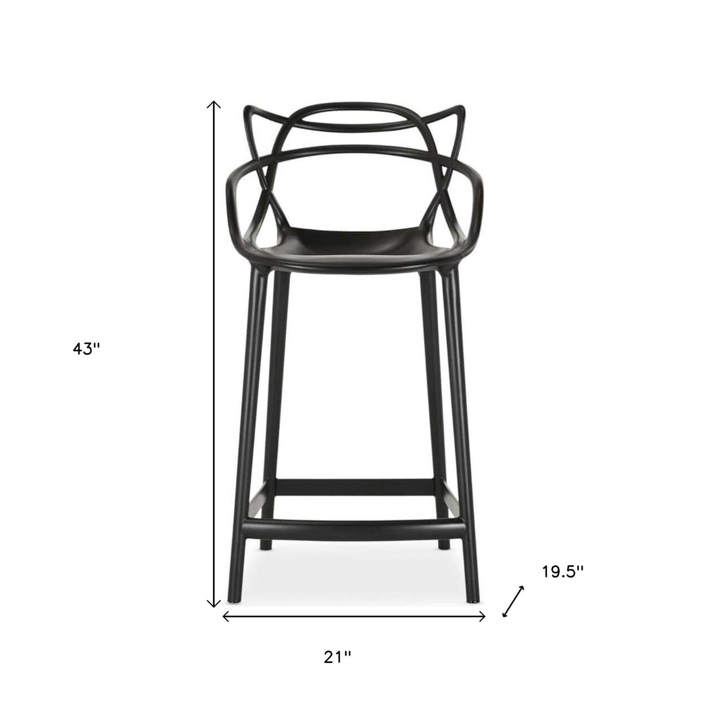 31" Black Heavy Duty Plastic Bar Height Bar Chair