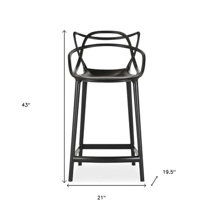 31" Black Heavy Duty Plastic Bar Height Bar Chair