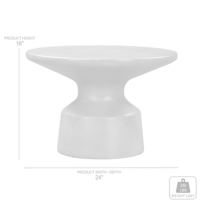 24" Gray Concrete Round Coffee Table