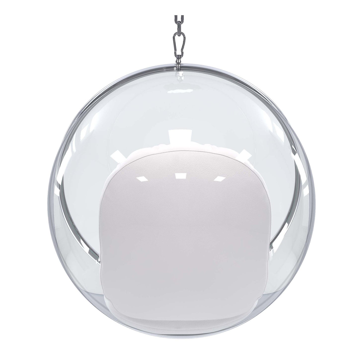 42" White Faux Leather Balloon Chair