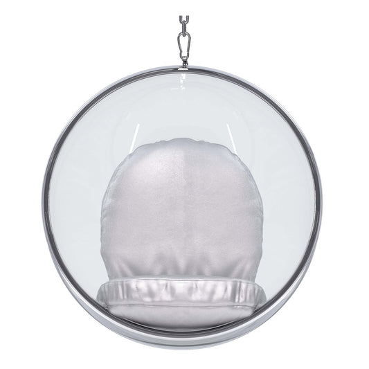42" Silver Faux Leather Balloon Chair