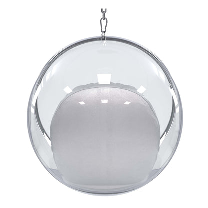 42" Silver Faux Leather Balloon Chair